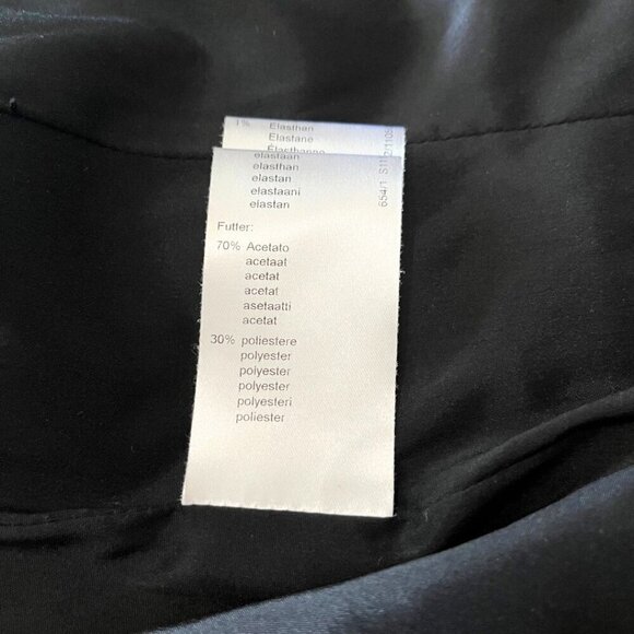 ST. EMILE BLACK WOOL CASHMERE BLEND SATIN STRIPE BLAZER - 12 - Picture 14 of 14